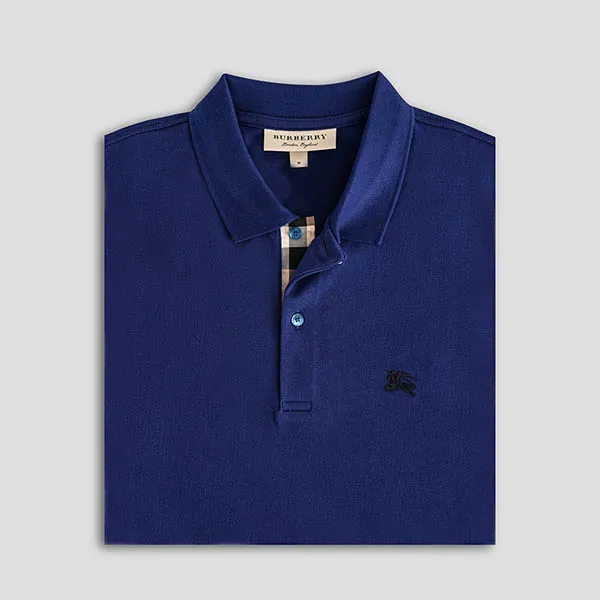 Áo Polo Burberry Oxford Abown Blue With Black Logo 8036257 Màu Xanh Đậm Size S