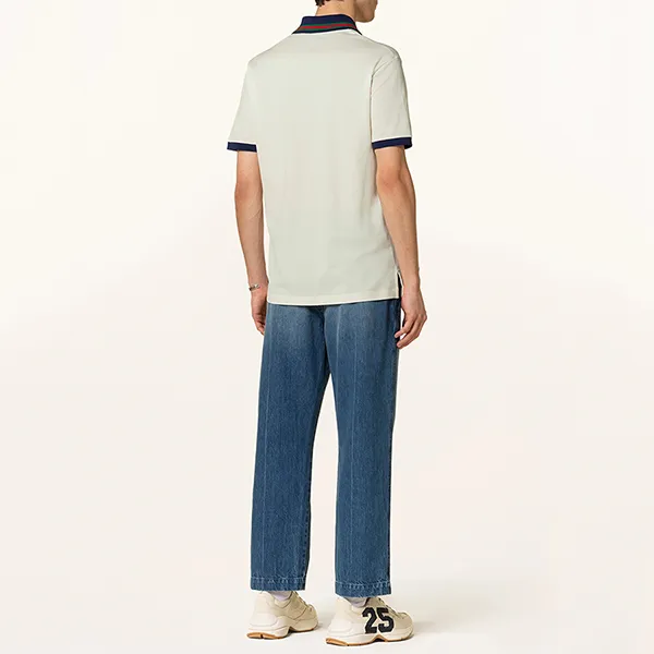 Áo Polo Gucci Cotton Piquet Polo Shirt Màu Trắng