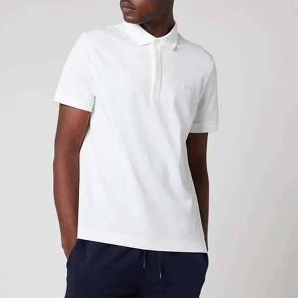 Áo Polo Nam Lacoste Men's Paris Polo Shirt Regular Fit Stretch Cotton Pique PH5522 001 Màu Trắng