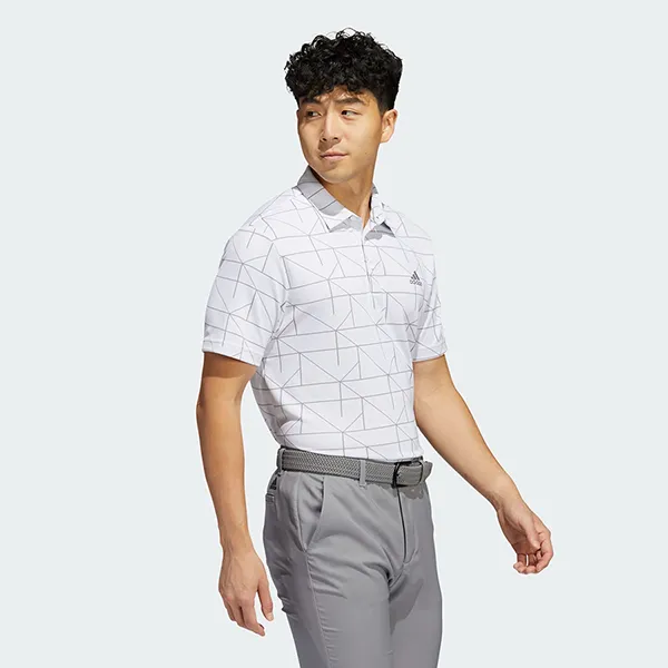 Áo Polo Nam Adidas Men Golf Jacquard Polo Shirt HA6116 Màu Trắng Size M