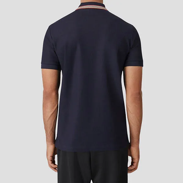 Áo Polo Nam Burberry Icon Stripe Collar Pique' 8056222 Màu Xanh Navy Size XS - Thời trang - Vua Hàng Hiệu