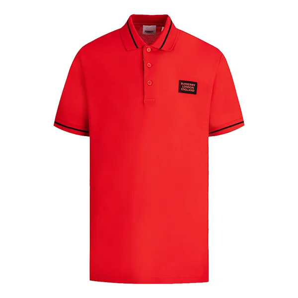 Áo Polo Nam Burberry Red With Check Logo TB – 8067580 Màu Đỏ