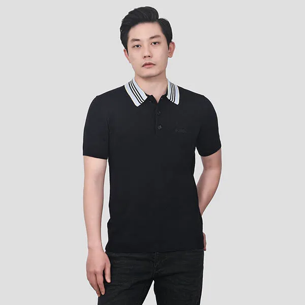Áo Polo Nam Burberry Strip Collar Detail Coral Blue 80521561 Màu Xanh Đen