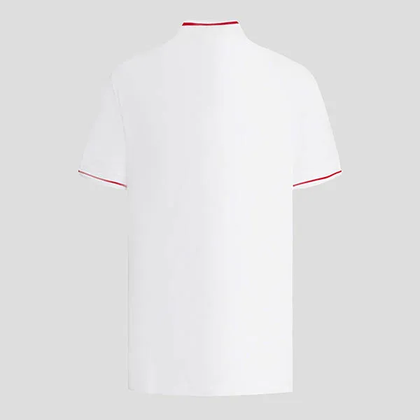 Áo Polo Nam Burberry White With Check Logo TB 8067577 Màu Trắng Size L