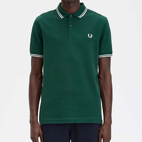 Áo Polo Nam Fred Perry Men's Twin Tipped Shirt in Ivy Green / Snow White Màu Xanh Lá - Thời trang - Vua Hàng Hiệu
