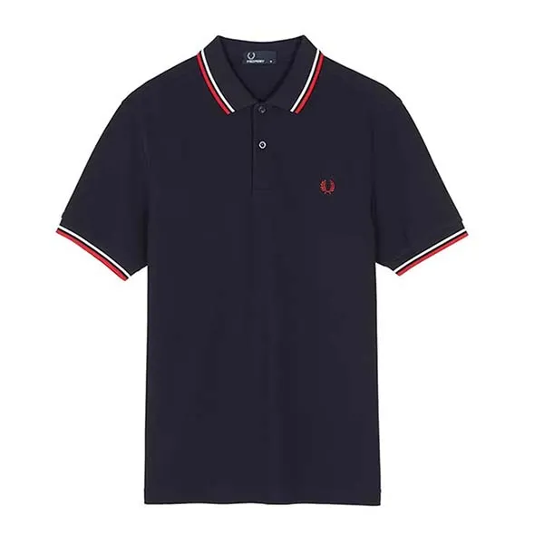 Áo Polo Nam Fred Perry Twin Tipped Logo In Navy/White/Red Màu Xanh Đậm - Thời trang - Vua Hàng Hiệu