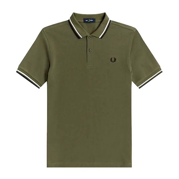 Áo Polo Nam Fred Perry Twin Tipped Màu Xanh Olive - Thời trang - Vua Hàng Hiệu