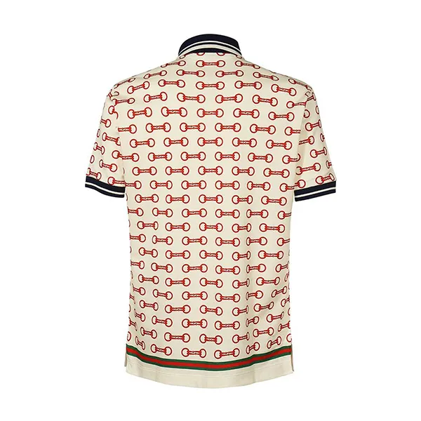 Áo Polo Nam Gucci GG Horsebit Print Cotton Shirt Màu Kem Họa Tiết - Thời trang - Vua Hàng Hiệu