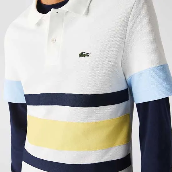 Áo Polo Nam Lacoste Men’s Heritage Slim Fit Colorblock Cotton Piqué PH7682 51 VV4 Phối Màu Size XS