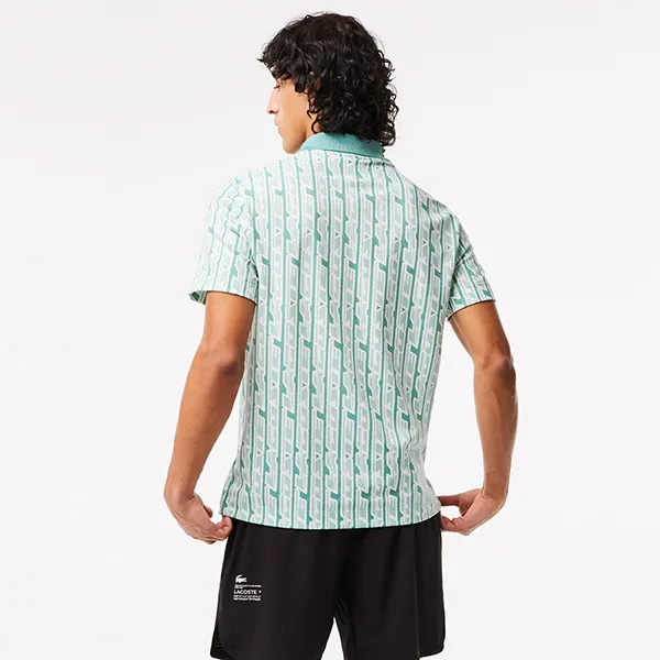 Áo Polo Nam Lacoste Movement Two-Tone Printed PH5655 51 CR5 Màu Xanh Lục Size 5