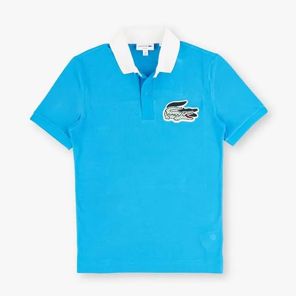Áo Polo Nam Lacoste Short Sleeve Multi Croc Slim Fit Shirt Màu Xanh Blue Size 4