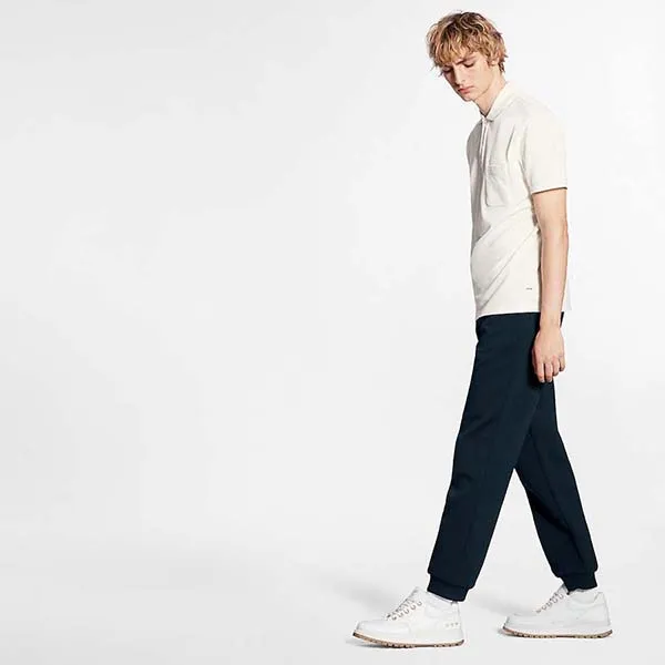 Áo Polo Nam Louis Vuitton LV 1A7XDQ Half Damier Pocket Màu Trắng