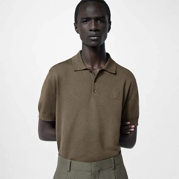 Áo Polo Nam Louis Vuitton LV Shirt 1ABJ3B Màu Xanh Xám