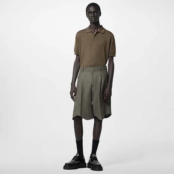 Áo Polo Nam Louis Vuitton LV Shirt 1ABJ3B Màu Xanh Xám