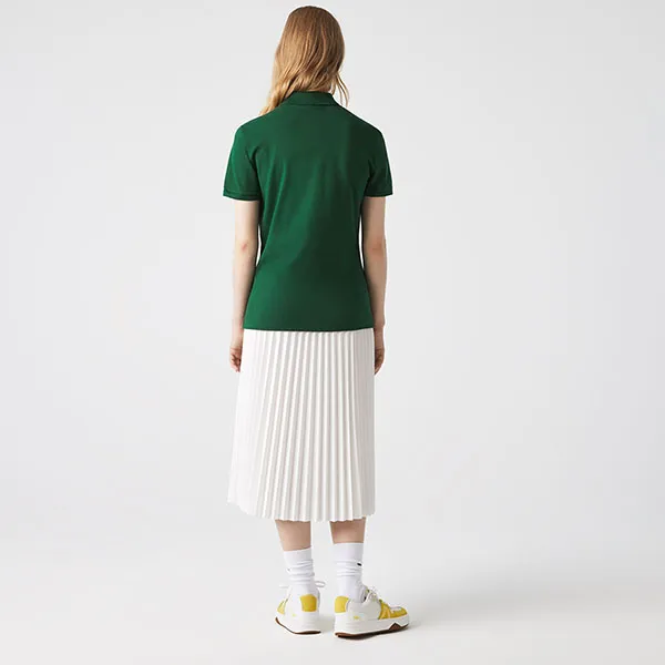 Áo Polo Nữ Lacoste Women's Slim Fit Stretch Cotton Piqué Shirt PF5462-00 Màu Xanh Lá Đậm - Thời trang - Vua Hàng Hiệu