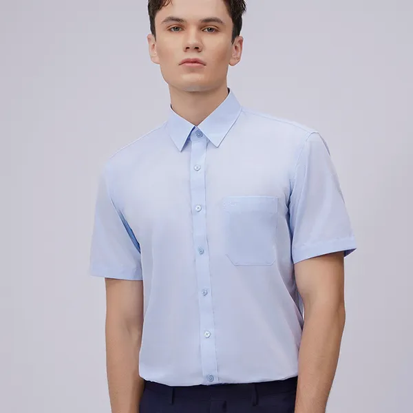 Áo Sơ Mi Cộc Tay Nam Giovanni SSS01-002LB Màu Xanh Xanh Da Trời Size M