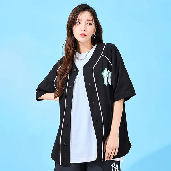 Áo Sơ Mi MLB Sunny Beach New York Yankees 3ABSR0133-50BKS Màu Đen
