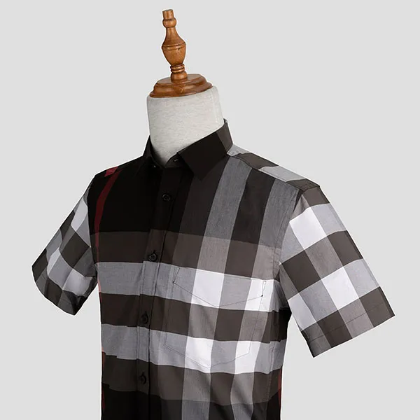 Áo Sơ Mi Nam Burberry Black Check Short Sleeved 8017322-1003 Phối Màu Size L