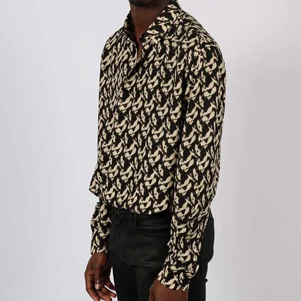 Áo Sơ Mi Nam Saint Laurent Yves YSL Collar Classic Shirt Men Đen Vàng - Thời trang - Vua Hàng Hiệu