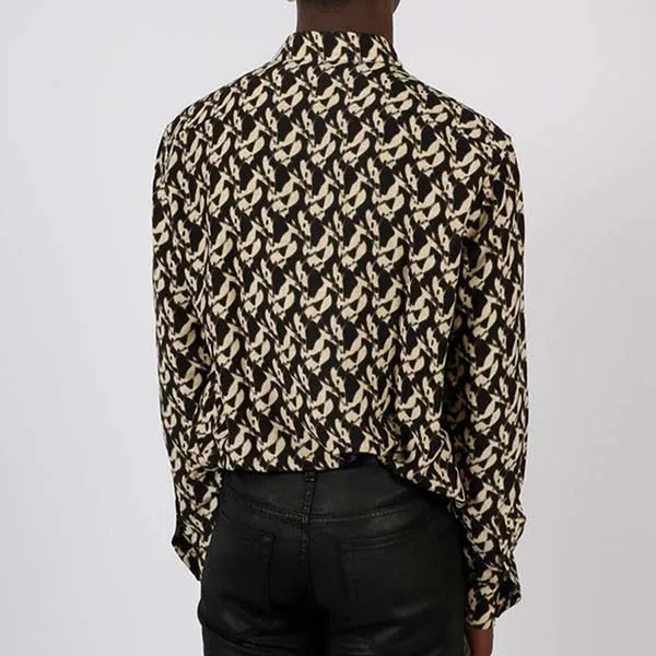Áo Sơ Mi Nam Saint Laurent Yves YSL Collar Classic Shirt Men Đen Vàng - Thời trang - Vua Hàng Hiệu