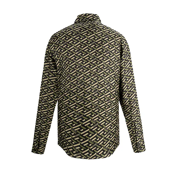 Áo Sơ Mi Nam Versace Green & Amp Black 'La Greca' Monogram - 1005026 1A05914 5B160 Màu Xanh Đen