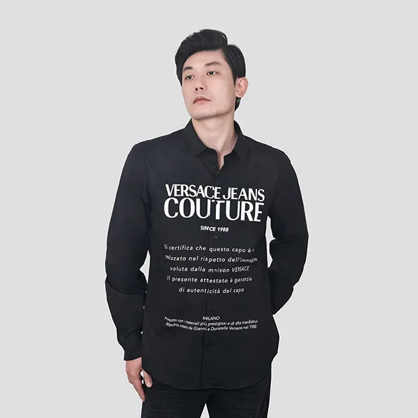 Áo Sơ Mi Nam Versace Jeans Couture Black Logo Printed - 73GAL2S8 CN001 899 Màu Đen