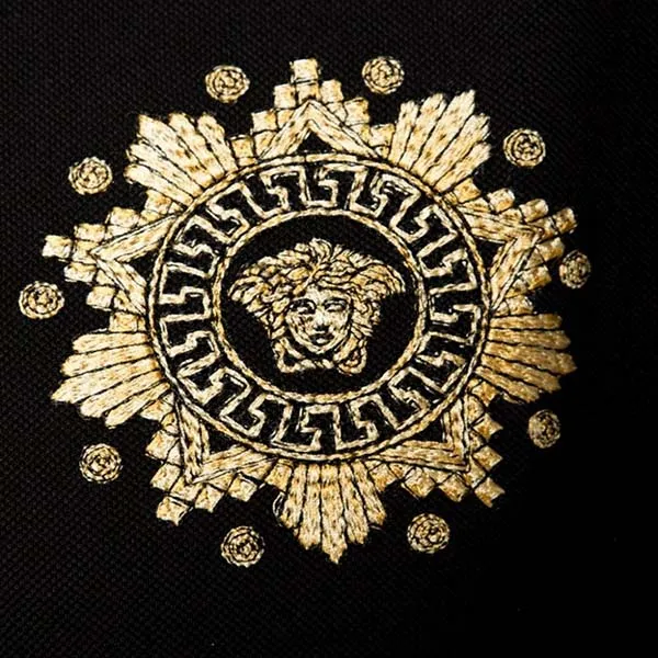 Áo Polo Nam Versace Black Logo Medusa Embroidered A85111 A231240 A2003 Màu Đen