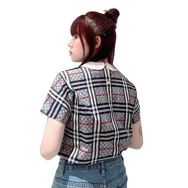 Áo Thun Nữ Burberry Checkerboard Panel Cotton 80514241 Màu Trắng