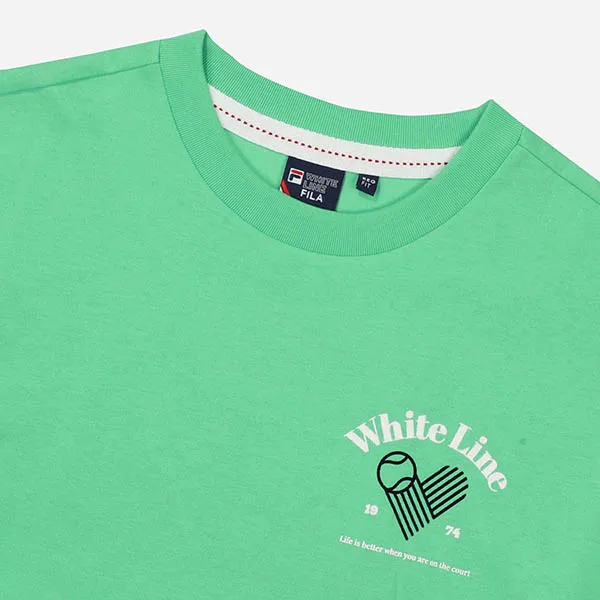 Áo Thun Nữ Fila Lady Tennis Life Pintuck Cropped T-shirt FS2RSF2363F-AGR Màu Xanh Green