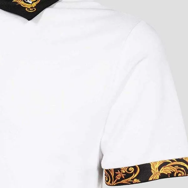 Áo Polo Nam Versace Couture White Logo Printed 74GAGT18 CJ01T 003 Màu Trắng Size L