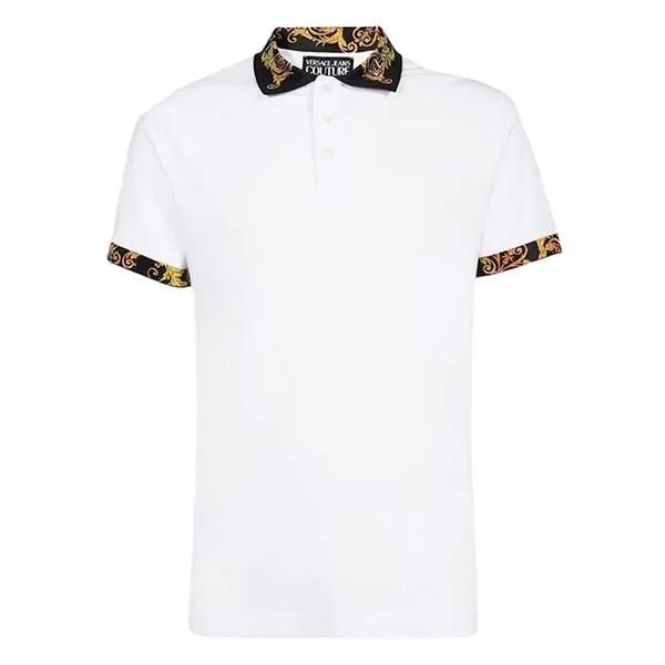 Áo Polo Nam Versace Couture White Logo Printed 74GAGT18 CJ01T 003 Màu Trắng Size L