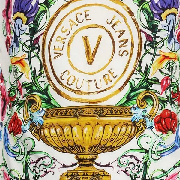 Áo Thun Nam Versace T-shirt Jean Couture White With Pattern Printed 74GAH6SG JS174 G03 Màu Trắng