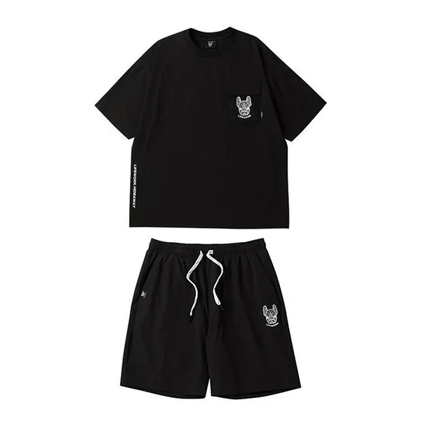 Bộ Quần Áo Cộc Tay Nam LifeWork Logo T-Shirt And Shorts Set LW232TS472/LW232WS472 Màu Đen - Thời trang - Vua Hàng Hiệu