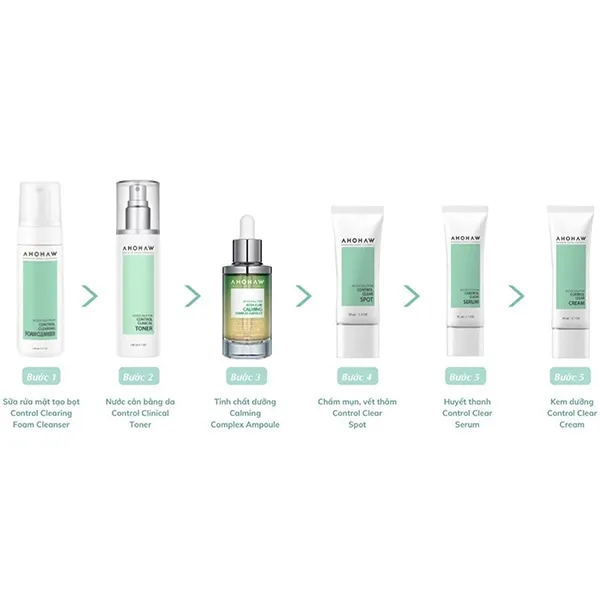 Bộ Sản Phẩm Chăm Sóc Da Dầu Mụn Ahohwa Acless Solution Set 6 Món - Mỹ phẩm - Vua Hàng Hiệu