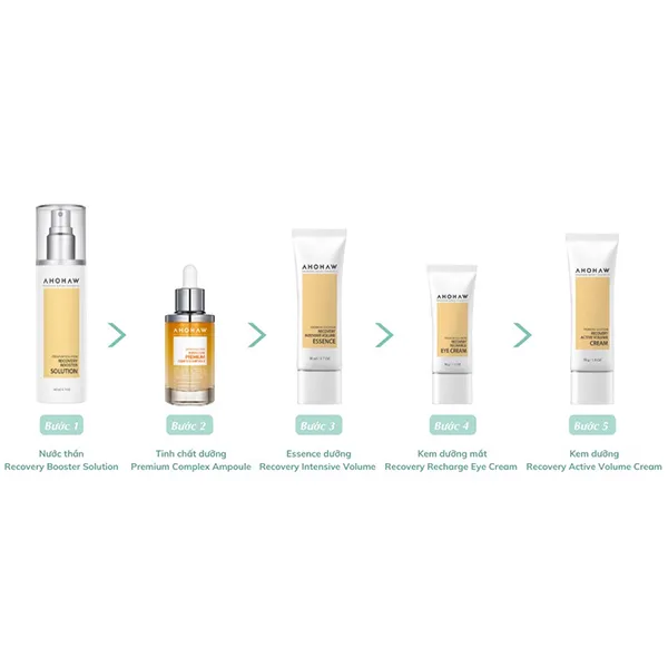 Bộ Sản Phẩm Ngăn Ngừa Lão Hoá Cao Cấp Ahohwa Premium Solution Set 5 Món - Mỹ phẩm - Vua Hàng Hiệu
