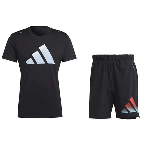 Bộ Thể Thao Nam Adidas Logo 3 Bar Run Icons HR3243 & HS7516 Màu Đen - Thời trang - Vua Hàng Hiệu