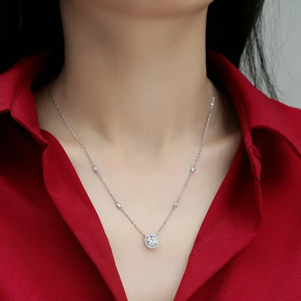 Dây Chuyền Lili Jewelry Đính Kim Cương Moissanite Hạt Tròn Venn LILI_053701 Màu Bạc - Trang sức - Vua Hàng Hiệu