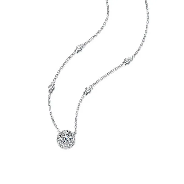 Dây Chuyền Lili Jewelry Đính Kim Cương Moissanite Hạt Tròn Venn LILI_053701 Màu Bạc - Trang sức - Vua Hàng Hiệu