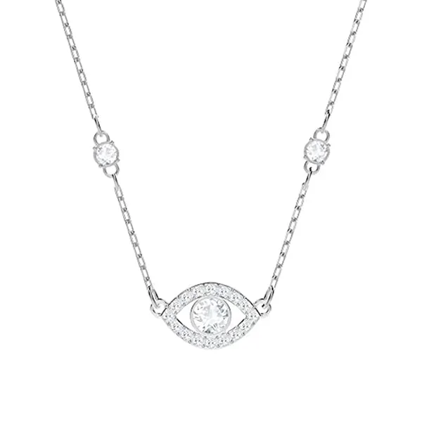 Dây Chuyền Nữ Swarovski Crystal Luckily Evil Eye Necklace, Rhodium 541114 Màu Bạc