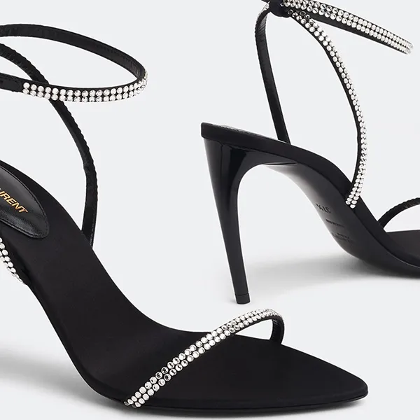 Dép Cao Gót Nữ Yves Saint Laurent YSL Georgia Sandals Màu Đen