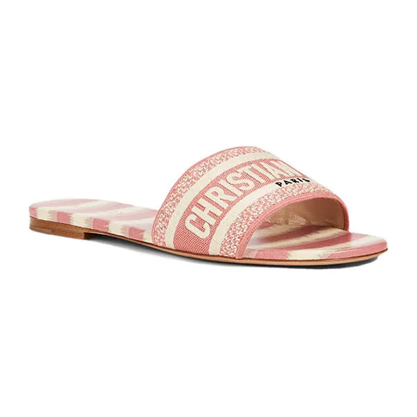 Dép Dior Dway Slide Pink Embroidered Màu Hồng - Dép - Vua Hàng Hiệu