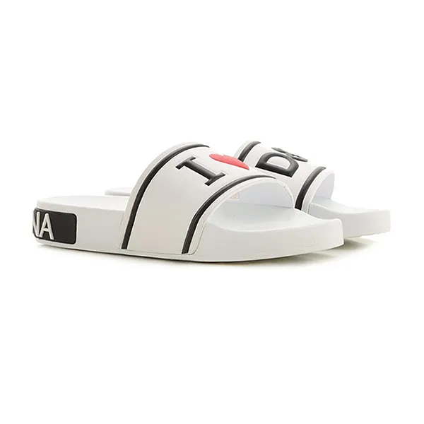 Dép Dolce & Gabbana D&G Logo Sandal Màu Trắng