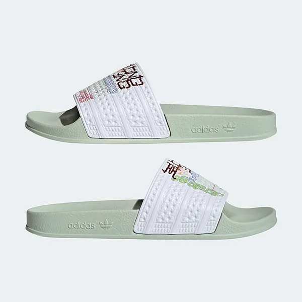 Dép Nam Adidas Adilette Slides Linen Green HR0095 Màu Xanh Size 37