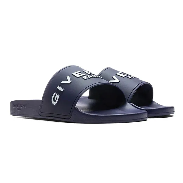 Dép Nam Givenchy With Logo Brand BH300HH152495 Màu Xanh Navy