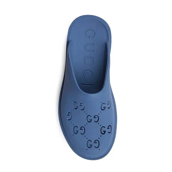 Dép Nam Gucci GG Elea Perforated Mule Blouffer Washed Indigo Màu Xanh Blue Size 39 - Dép - Vua Hàng Hiệu