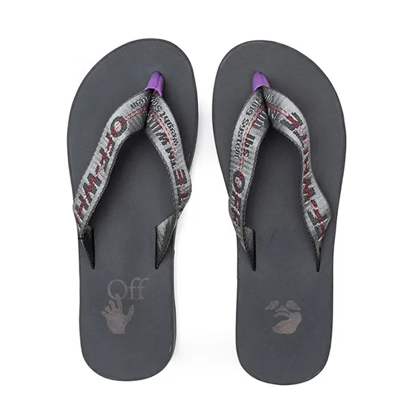 Dép Nam Off-White Logo Strap Flip Flops Màu Đen Xám - Dép - Vua Hàng Hiệu