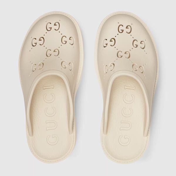 Dép Nữ Gucci Platform Perforated G Sandal 663577 JFB00 9022 Màu Kem Size 36 - 3