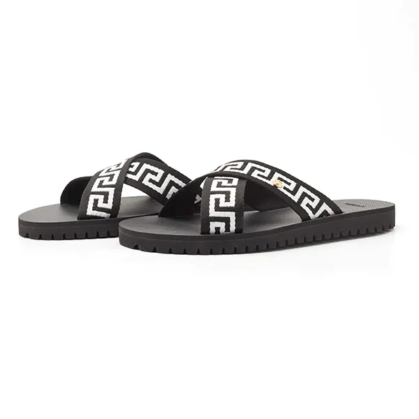 Dép Nam Versace Black Patterned Slides Màu Đen Size 40