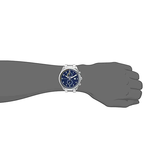 Đồng Hồ Nam Michael Kors MK Saunder Stainless Steel Chronograph Watch MK8574 Màu Bạc