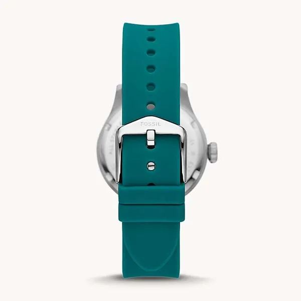 Đồng Hồ Nữ Fossil FB-01 Three-Hand Date Oasis Silicone Watch ES5287 Màu Xanh